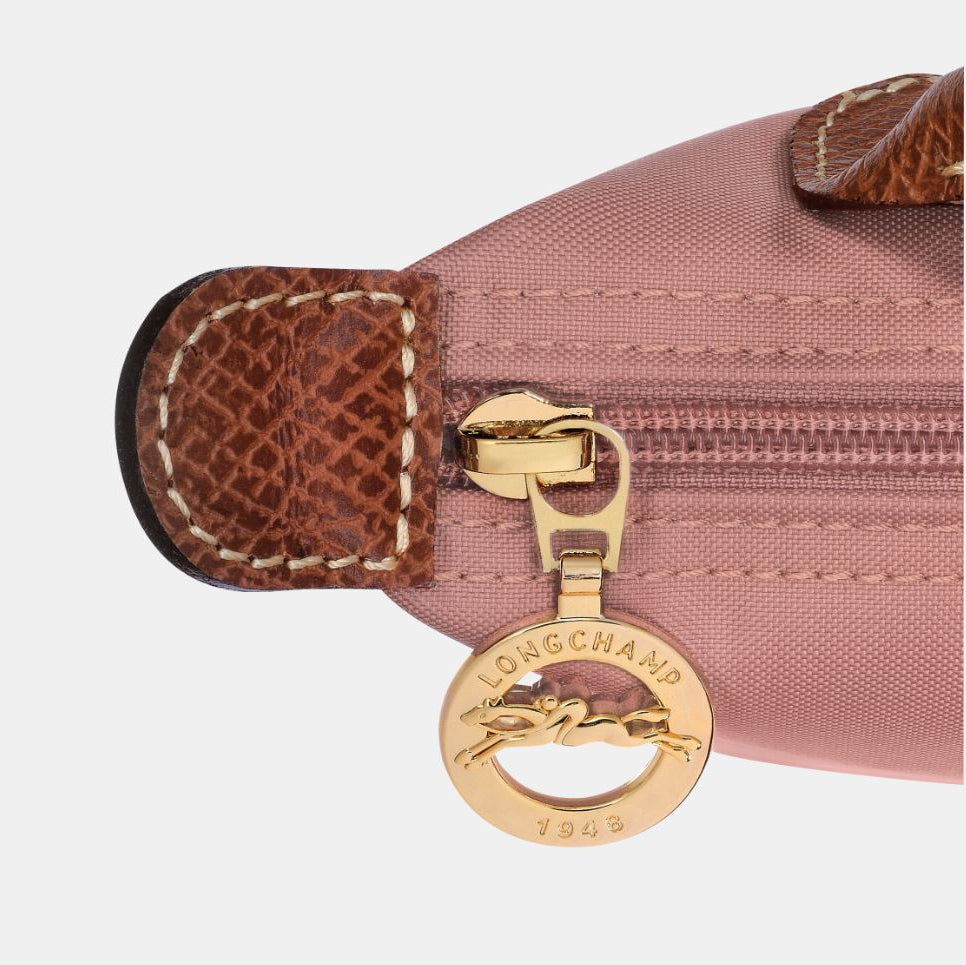 Longchamp Le Pliage Original Pouch Mini Pink Tea Top Handle Bag