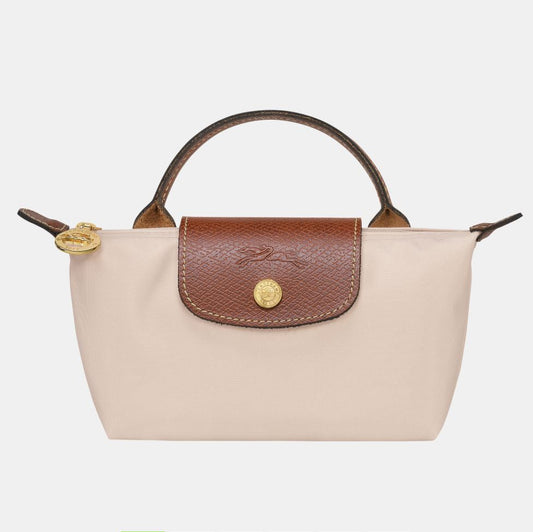 Longchamp Le Pliage Original Pouch White Paper Top Handle Bag