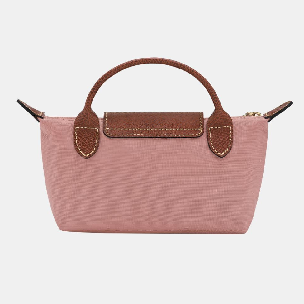 Longchamp Le Pliage Original Pouch Mini Pink Tea Top Handle Bag